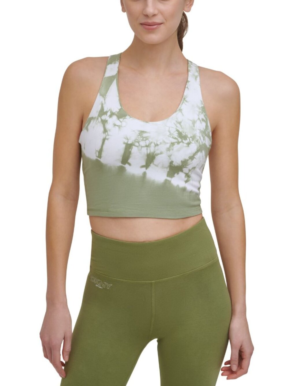 DKNY Womens Cropped Racerback Tank Top